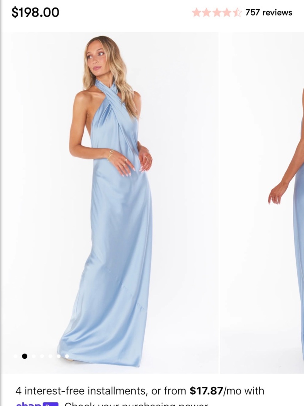 Show Me Your MuMu Light Blue Halter Twist-Front Maxi Dress